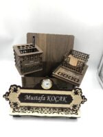 AHŞAP YAZILI SÜMEN TAKIMI - MASA İSİMLİĞİ - İSİMLİK - EN ŞIK OFİS HEDİYESİ