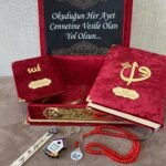Renk Seçenekli Kişiye Özel Rahleli Kadife Kaplı Kur'an-ı Kerim Seti