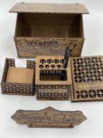 Kişiye Özel Ahşap Masa Üstü Ofis Set - Görsel 6