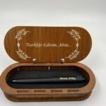 Kişiye Özel Ahşap Kutulu Siyah Mat Roller Kalem