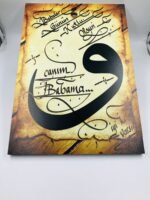 BABALAR GÜNÜNE ÖZEL VAV HARFLİ TUVAL - KİŞİYE ÖZEL YAZILAR - Görsel 2