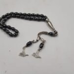 GRİ İNCE TAŞLI TESPİH- YAZILI KUTU HEDİYE - KARGO BEDAVA