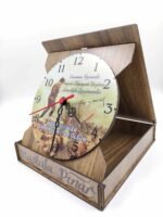 Öğretmenler Gününe Özel Kişiye Özel Yazılı Renkli Atatürk Temalı Ahşap Plaket Saat - Görsel 2