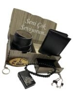 Ahşap, Çekmeceli Kutulu Kemer, Cüzdan, Tesbih, Çakmak Seti - Görsel 3