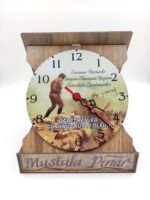 Öğretmenler Gününe Özel Kişiye Özel Yazılı Renkli Atatürk Temalı Ahşap Plaket Saat