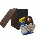 Ahşap Kutlu El Yapımı İkili Hamur Biblo Bebek