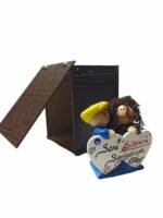 Ahşap Kutlu El Yapımı İkili Hamur Biblo Bebek