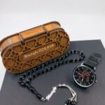 BABALAR GÜNÜNE ÖZEL GÜMÜŞ HARFLİ VE İSİMLİ TESPİH VE SAAT KOMBİNİ