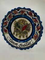 BABALAR GÜNÜNE ÖZEL ŞANLI OSMANLI ARMALI TABAK - HAT YAZISI İLE KİŞİYE ÖZEL YAZI YAZILIR