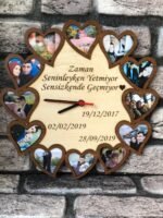 12 Fotoğraflı Duvar Saati