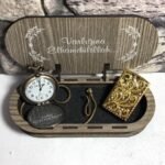 Köstekli Saatli ve Çakmaklı Kutu Kombin