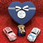 Yaşlı Çift Biblo Metal Vosvoslar ve Kalpli Kutu