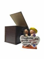 Ahşap Kutlu El Yapımı İkili Hamur Biblo Bebek - Görsel 2