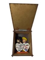 Ahşap Kutlu El Yapımı İkili Hamur Biblo Bebek - Görsel 3