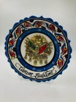BABALAR GÜNÜNE ÖZEL ŞANLI OSMANLI ARMALI TABAK - HAT YAZISI İLE KİŞİYE ÖZEL YAZI YAZILIR - Görsel 2