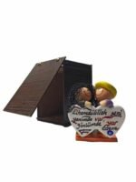 Ahşap Kutlu El Yapımı İkili Hamur Biblo Bebek - Görsel 4