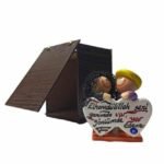 Ahşap Kutlu El Yapımı İkili Hamur Biblo Bebek