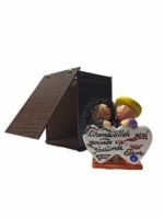 Ahşap Kutlu El Yapımı İkili Hamur Biblo Bebek