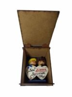 Ahşap Kutlu El Yapımı İkili Hamur Biblo Bebek - Görsel 2